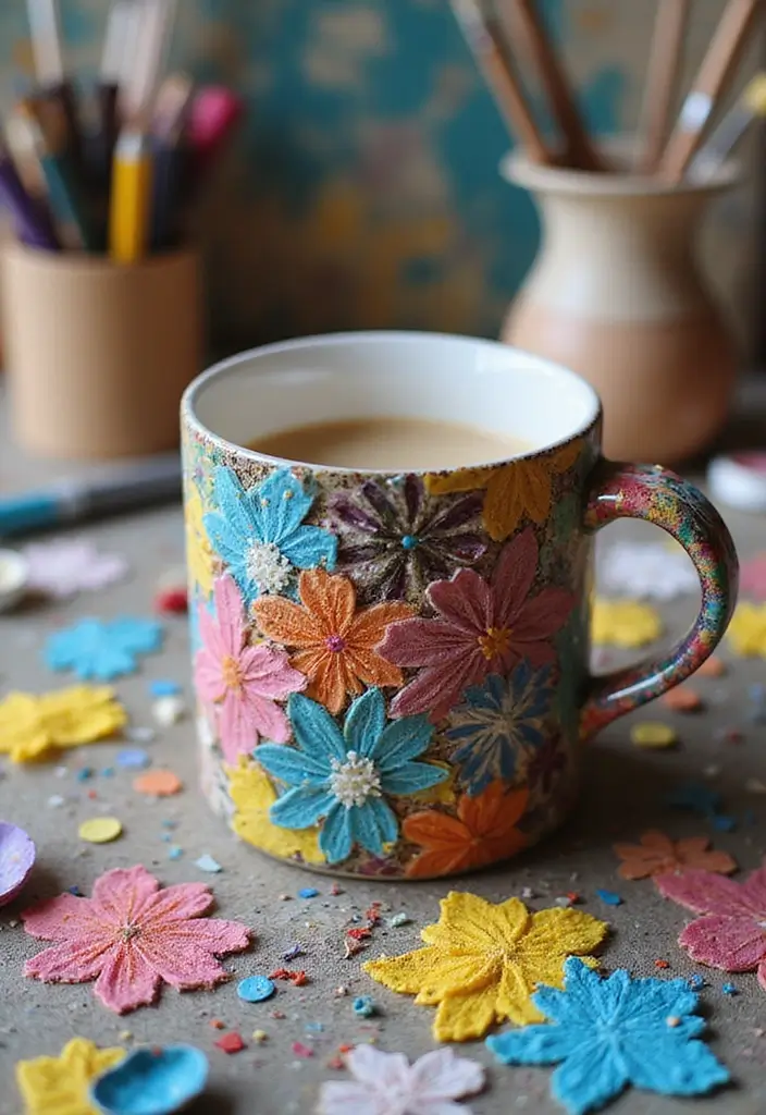 26 Mug Painting Ideas That Transform Your Drinkware Into Cute Personalized Gifts - 20. Artistic Collage