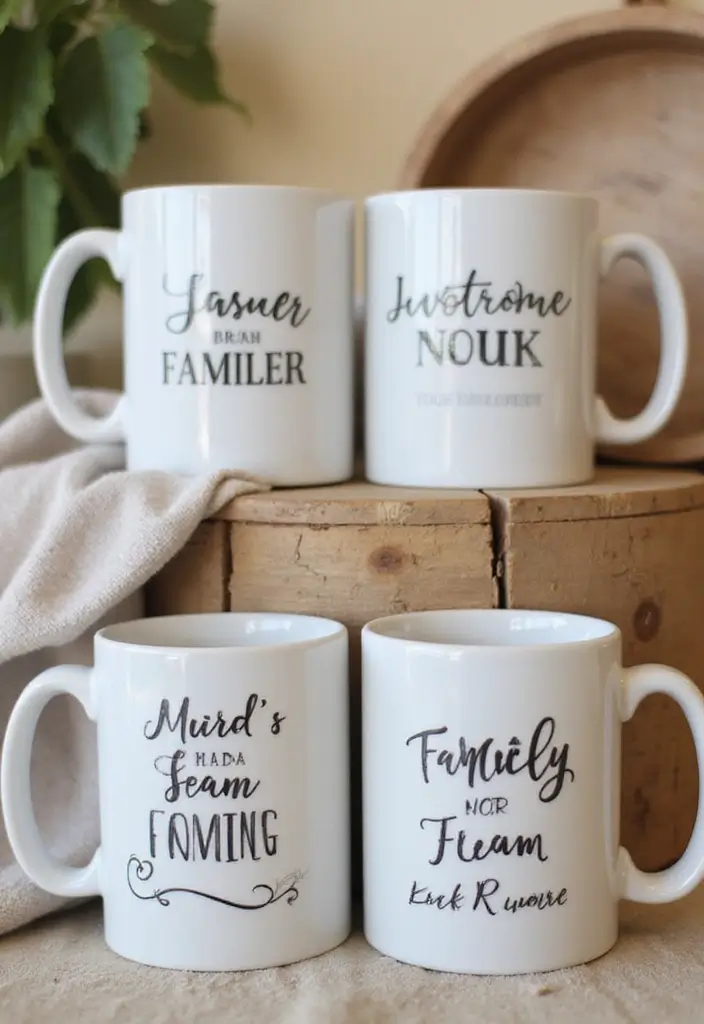 26 Mug Painting Ideas That Transform Your Drinkware Into Cute Personalized Gifts - 22. Personalized Family Mugs