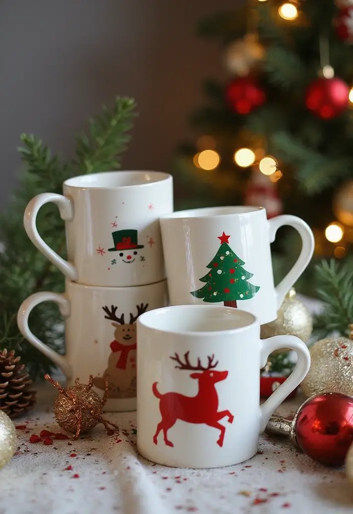 26 Mug Painting Ideas That Transform Your Drinkware Into Cute Personalized Gifts - 24. Fun Holiday Themes