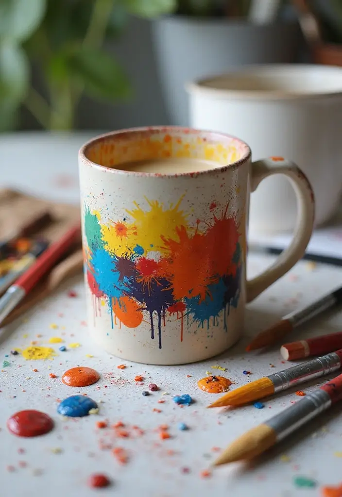 26 Mug Painting Ideas That Transform Your Drinkware Into Cute Personalized Gifts - 7. Abstract Art