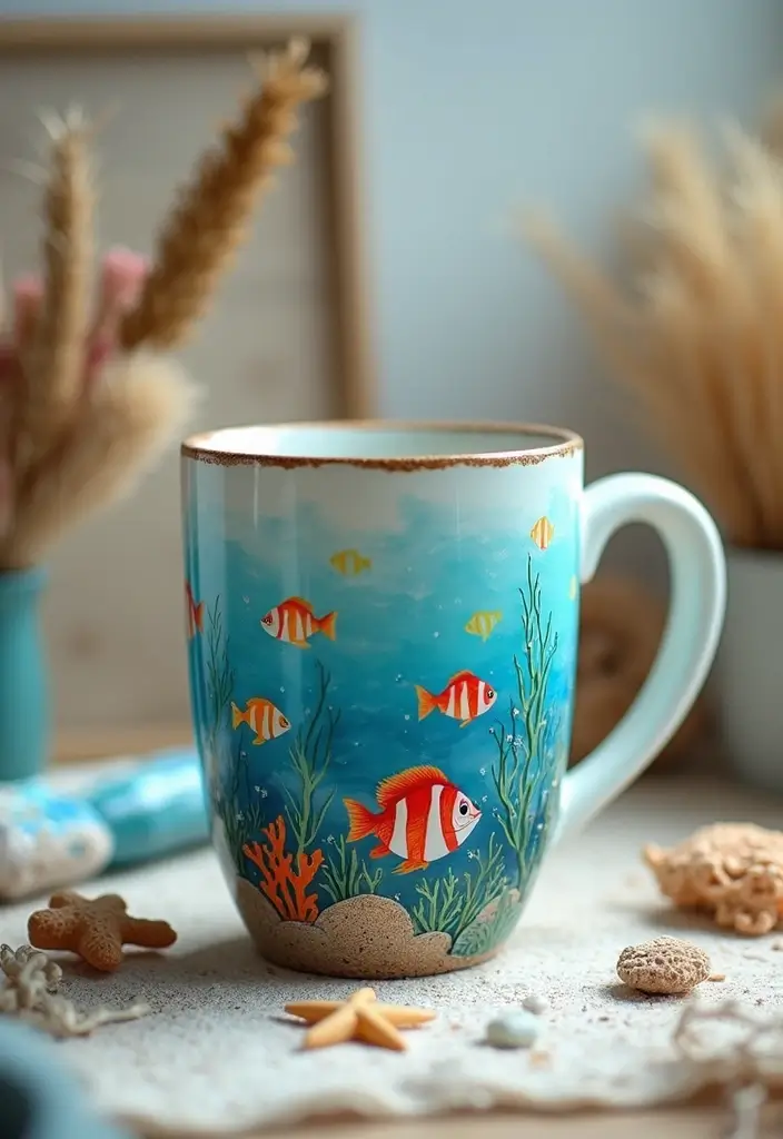 26 Mug Painting Ideas That Transform Your Drinkware Into Cute Personalized Gifts - 9. Under the Sea