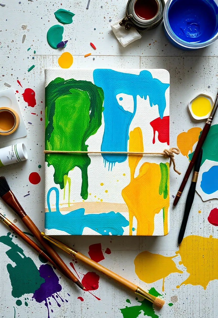 26 Notebook Decoration Ideas Cover That Make Writing Inspiring and Cute - 18. Paint and Canvas