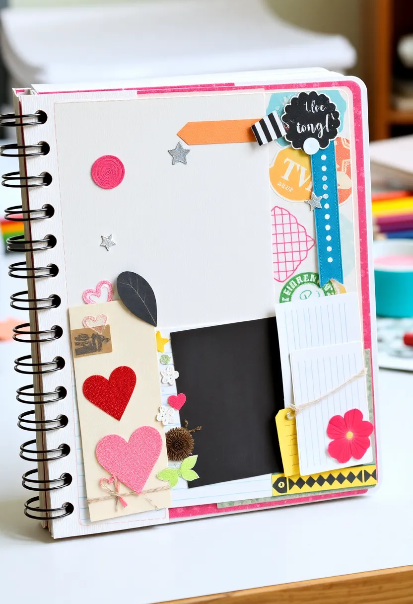 26 Notebook Decoration Ideas Cover That Make Writing Inspiring and Cute - 20. Artistic Scrapbooking
