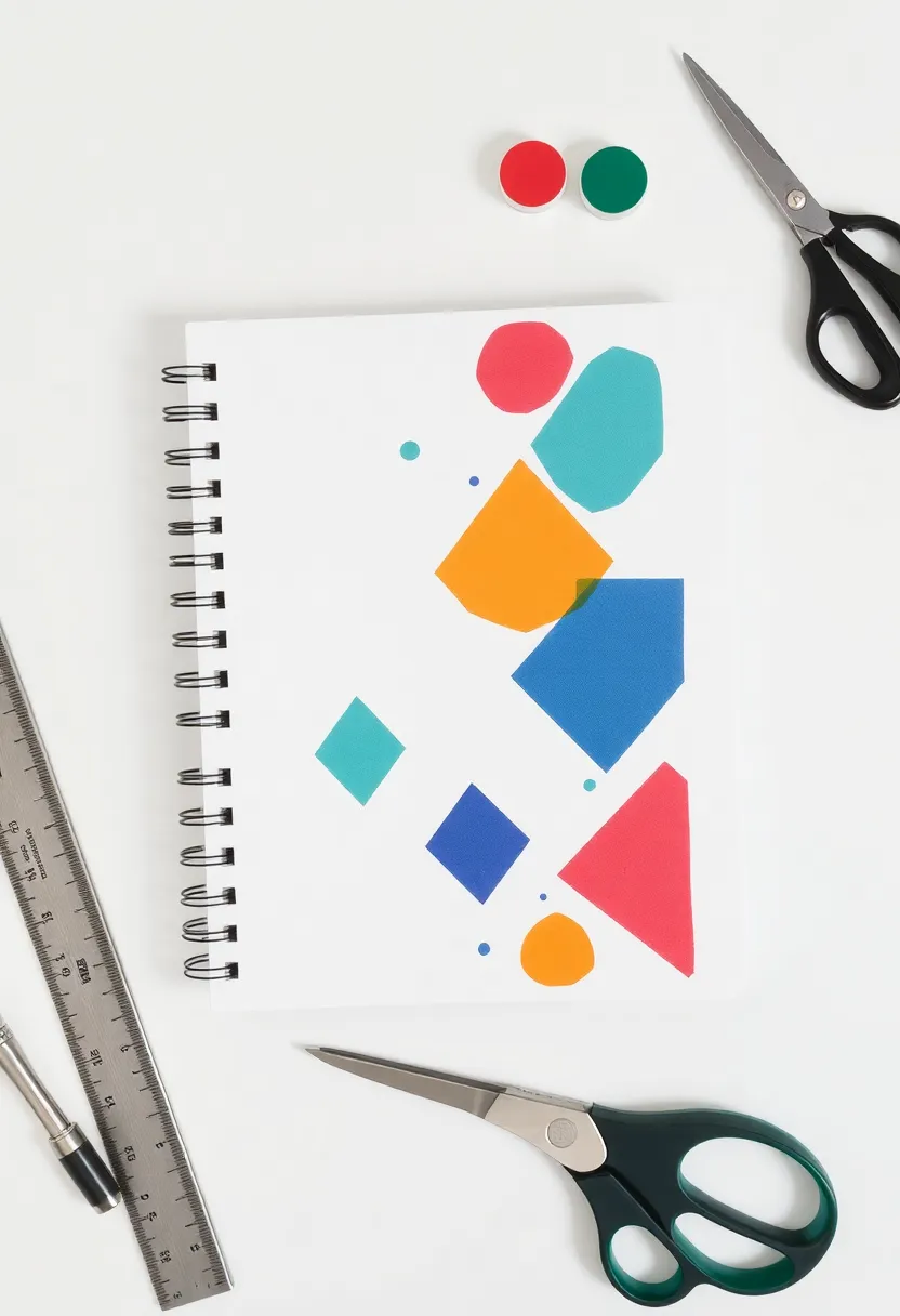 26 Notebook Decoration Ideas Cover That Make Writing Inspiring and Cute - 25. Use of Geometric Shapes