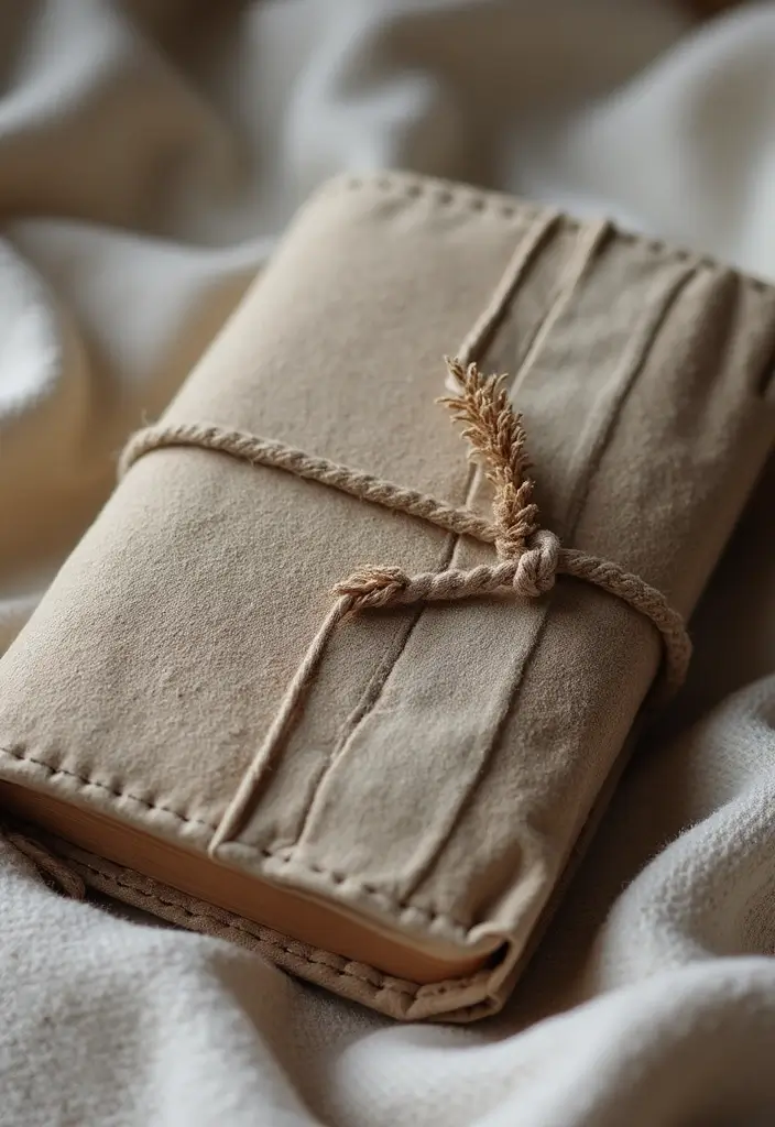 26 Notebook Decoration Ideas Cover That Make Writing Inspiring and Cute - 3. Fabric Covers for Texture