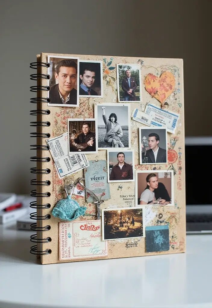 26 Notebook Decoration Ideas Cover That Make Writing Inspiring and Cute - 5. Collage of Memories