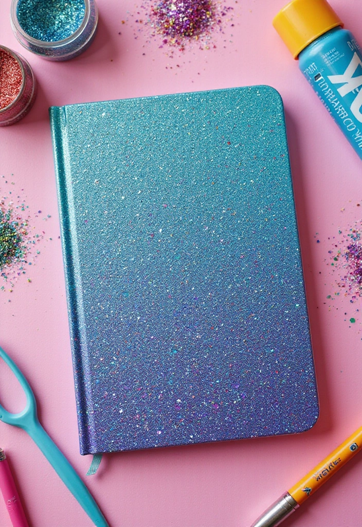 26 Notebook Decoration Ideas Cover That Make Writing Inspiring and Cute - 7. Glitter and Glam