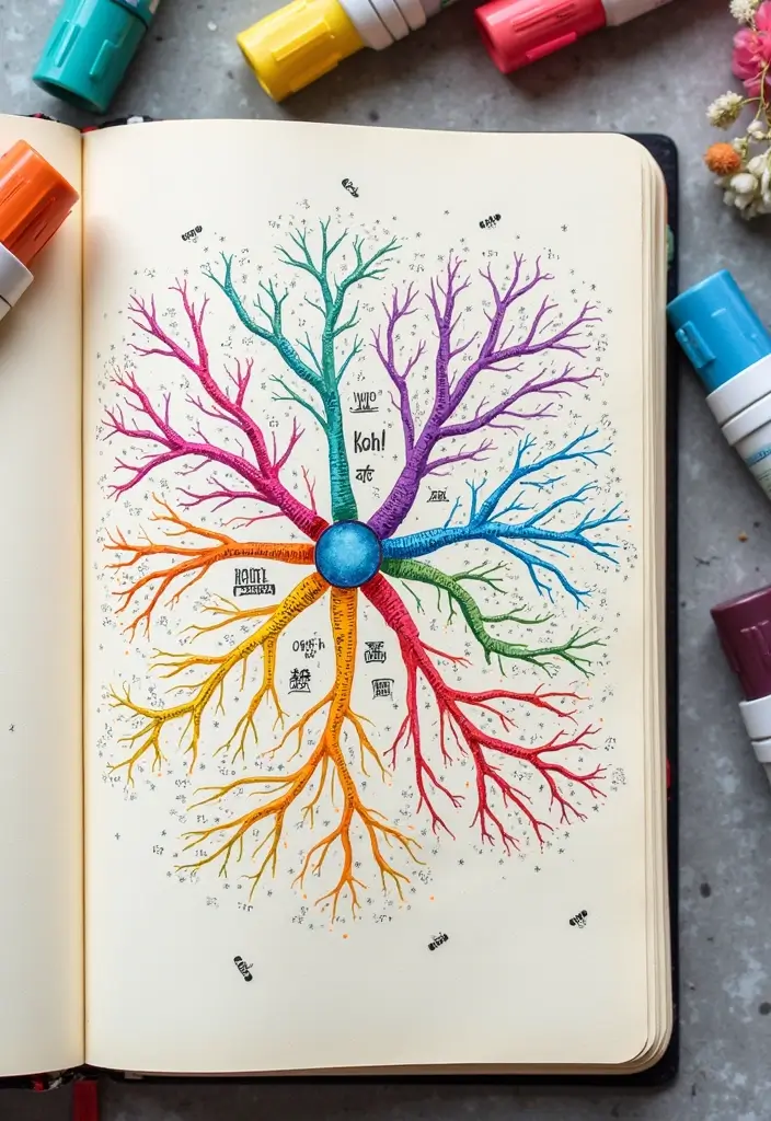 26 Paper Journal Ideas That Turn Notes Into Beautiful Keepsakes - 11. Mind Mapping Pages