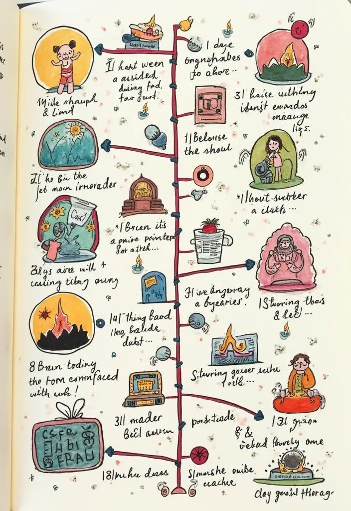 26 Paper Journal Ideas That Turn Notes Into Beautiful Keepsakes - 18. Timeline Pages