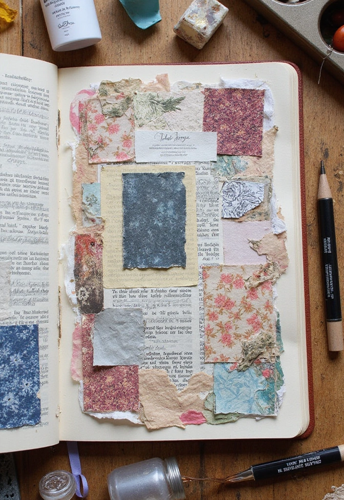 26 Paper Journal Ideas That Turn Notes Into Beautiful Keepsakes - 2. Layered Paper Collage
