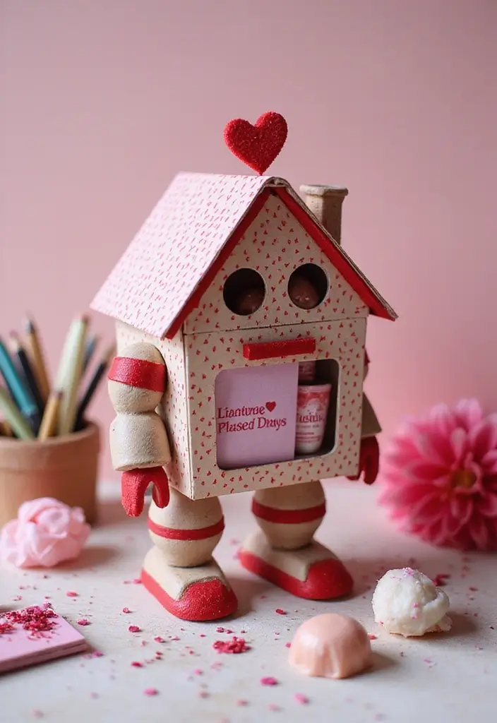 26 Robot Valentine Box Ideas That Make Gifts Fun and Unique - 12. Robot Dollhouse Box