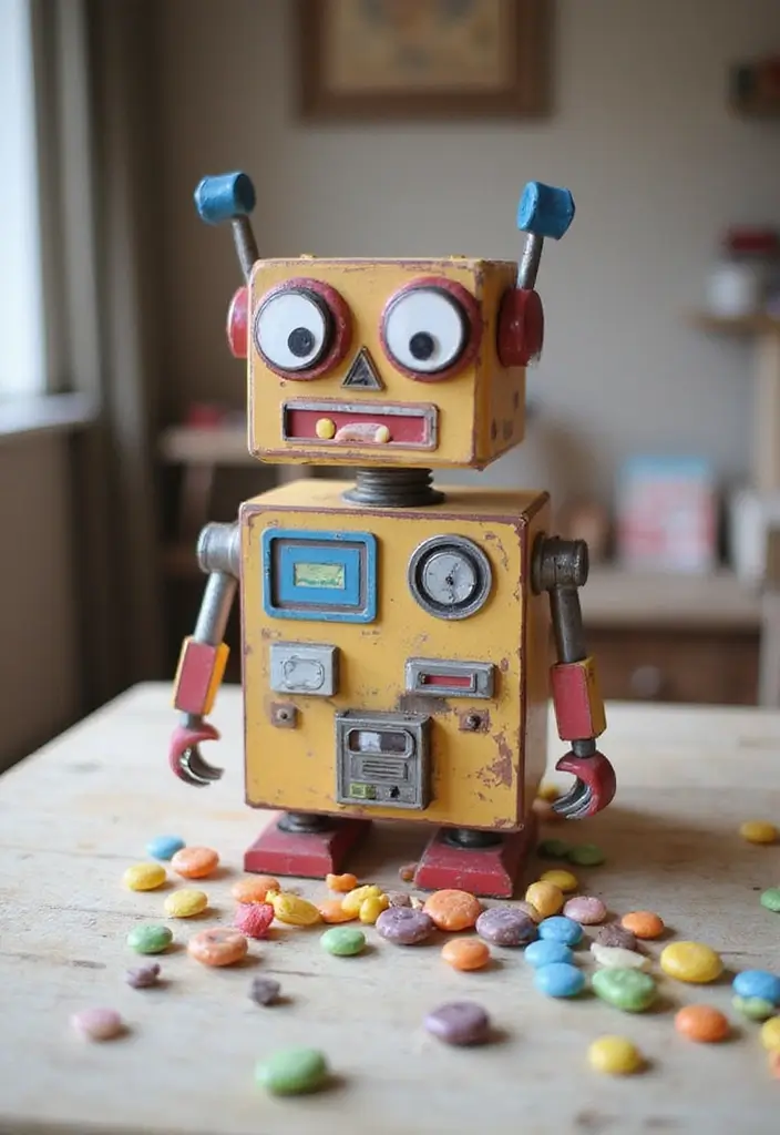 26 Robot Valentine Box Ideas That Make Gifts Fun and Unique - 13. Robot Candy Dispenser Box