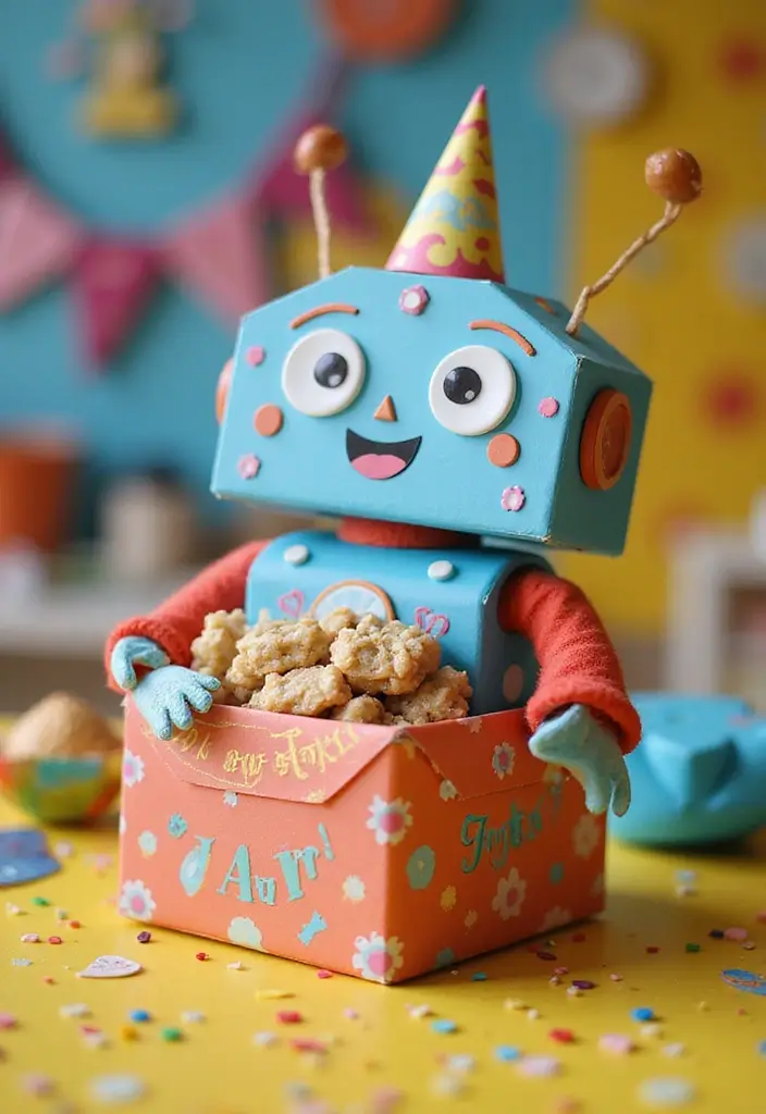 26 Robot Valentine Box Ideas That Make Gifts Fun and Unique - 18. Robot Birthday Box