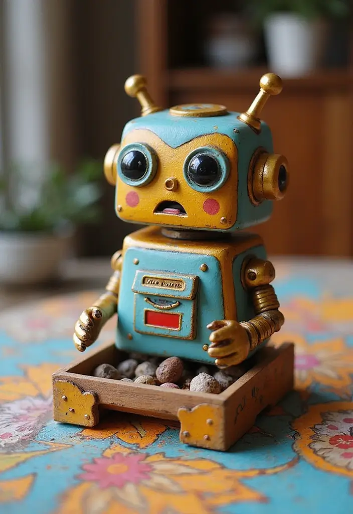 26 Robot Valentine Box Ideas That Make Gifts Fun and Unique - 23. Robot Trinket Box