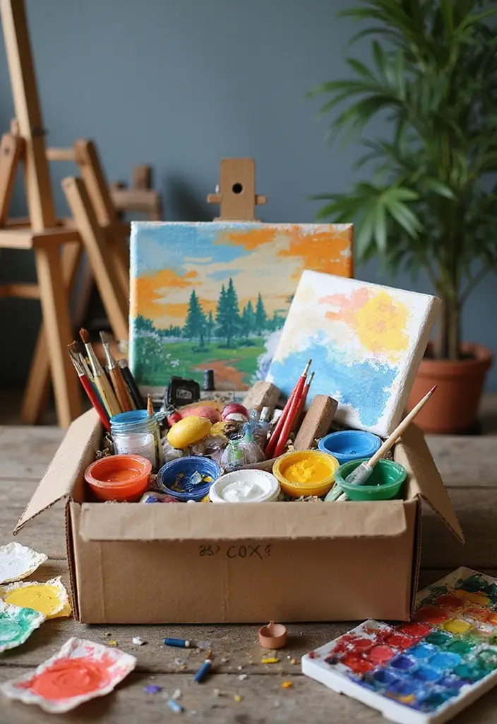 26 Romantic and Creative Valentine's Box Ideas - 17. Art & Craft Box