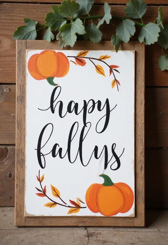26 September Craft Ideas That Celebrate The Season Creatively - 10. Hand-Painted Fall Signs