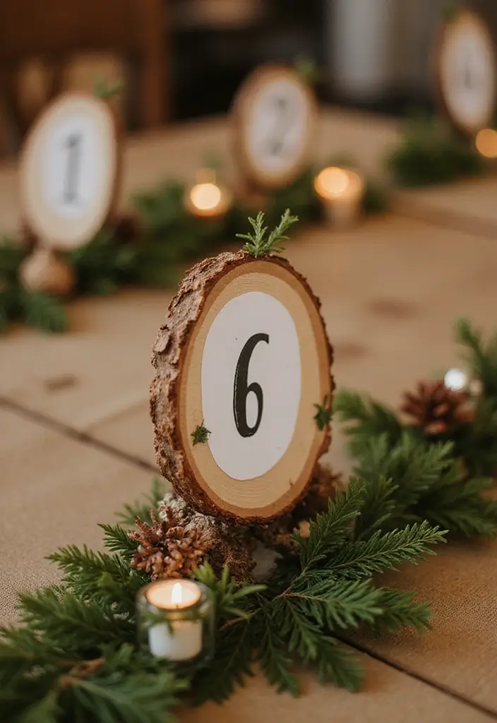 26 September Craft Ideas That Celebrate The Season Creatively - 15. Nature-Inspired Table Numbers