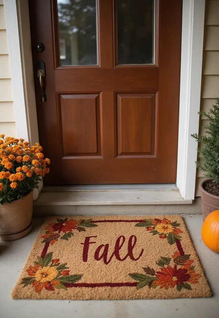 26 September Craft Ideas That Celebrate The Season Creatively - 16. Fall-Themed Door Mats