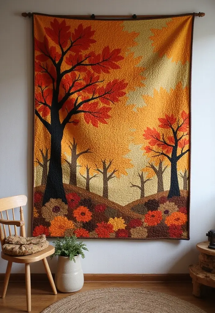26 September Craft Ideas That Celebrate The Season Creatively - 18. Quilted Autumn Wall Hangings