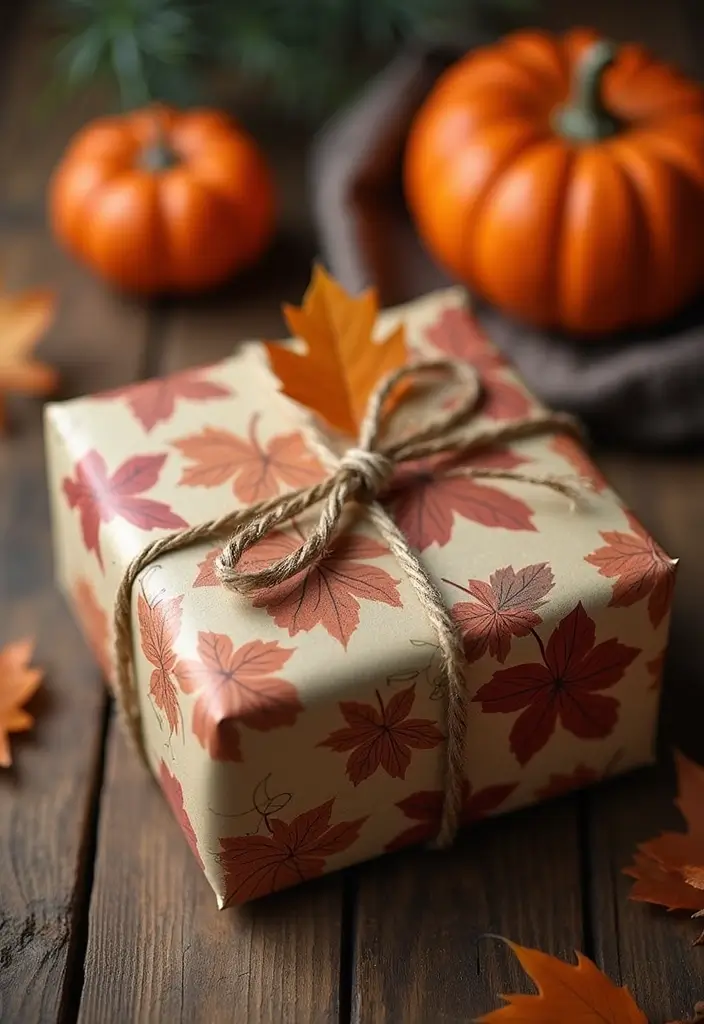 26 September Craft Ideas That Celebrate The Season Creatively - 19. Fall Themed Gift Wrap