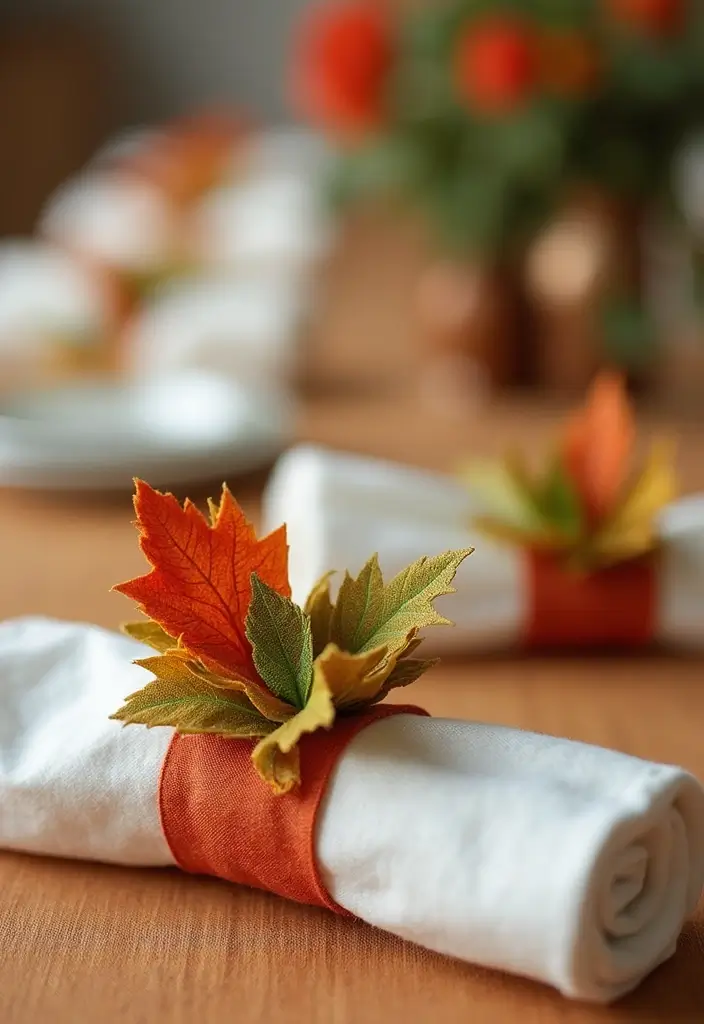 26 September Craft Ideas That Celebrate The Season Creatively - 24. Fabric Leaf Napkin Rings