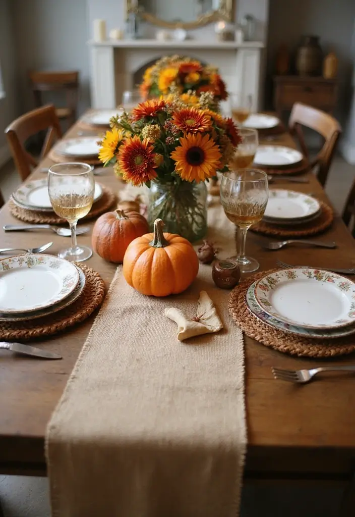26 September Craft Ideas That Celebrate The Season Creatively - 8. DIY Burlap Table Runner