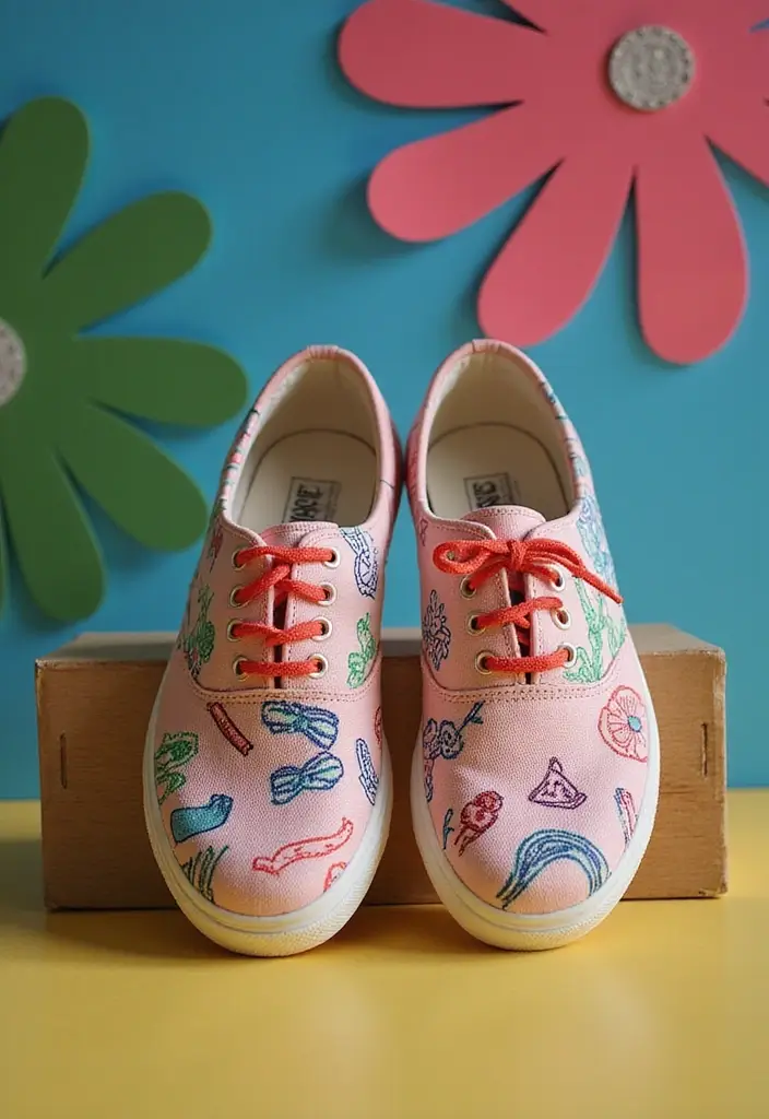 26 Shoe Decoration Ideas That Turn Footwear Into Fun Statement Pieces - 17. Funky Doodle Designs