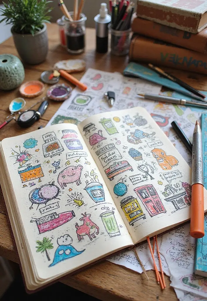 26 Small Journal Ideas That Are Portable, Cute, and Functional - 17. Doodle Journal