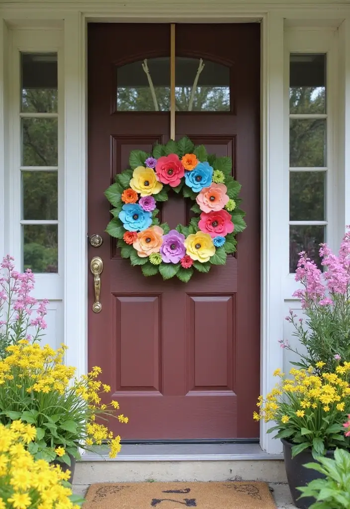 26 Spring Craft Ideas That Celebrate The Season Creatively - 1. Recycled Paper Flower Wreath