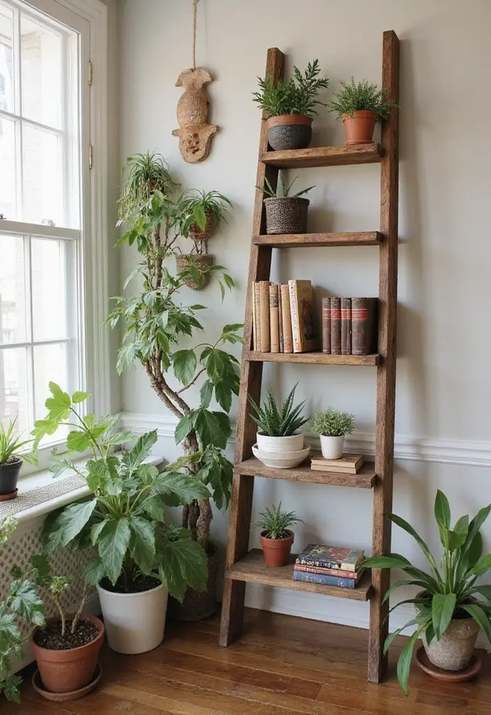 26 Waste Material Craft Ideas Creative That Inspire Reuse Projects - 10. Old Ladder to Bookshelf