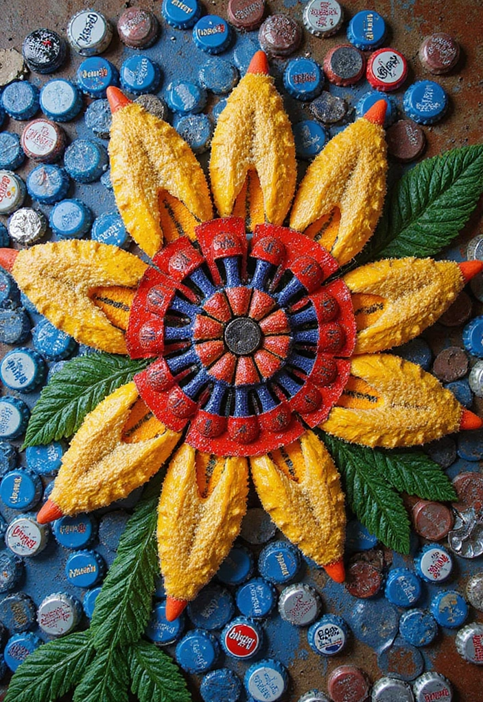 26 Waste Material Craft Ideas Creative That Inspire Reuse Projects - 19. Bottle Caps to Decorative Art