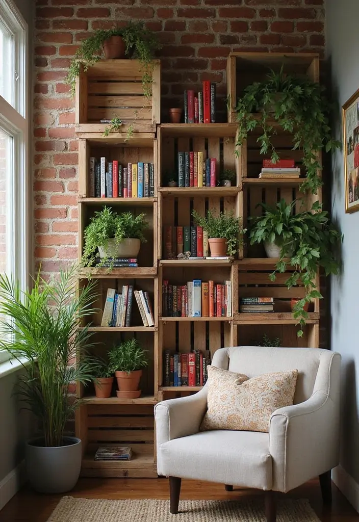 26 Waste Material Craft Ideas Creative That Inspire Reuse Projects - 2. Wine Crates to Bookshelves