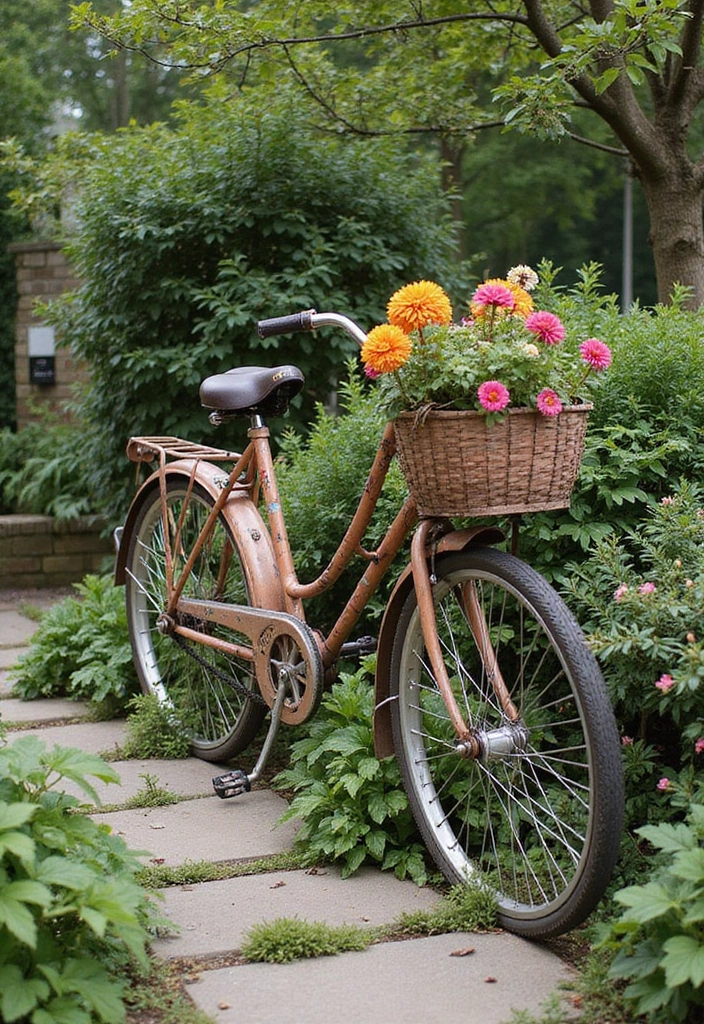 26 Waste Material Craft Ideas Creative That Inspire Reuse Projects - 23. Old Bicycle to Garden Decor