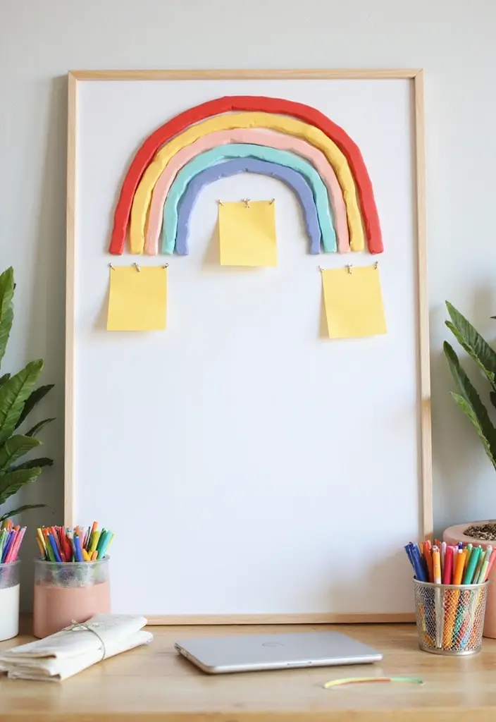 26 Whiteboard Decoration Ideas That Make Notes Fun and Colorful - 1. Rainbow Color Scheme