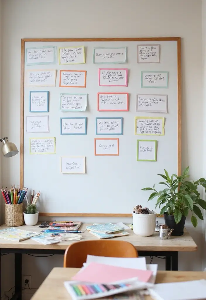 26 Whiteboard Decoration Ideas That Make Notes Fun and Colorful - 23. Encouraging Feedback Section