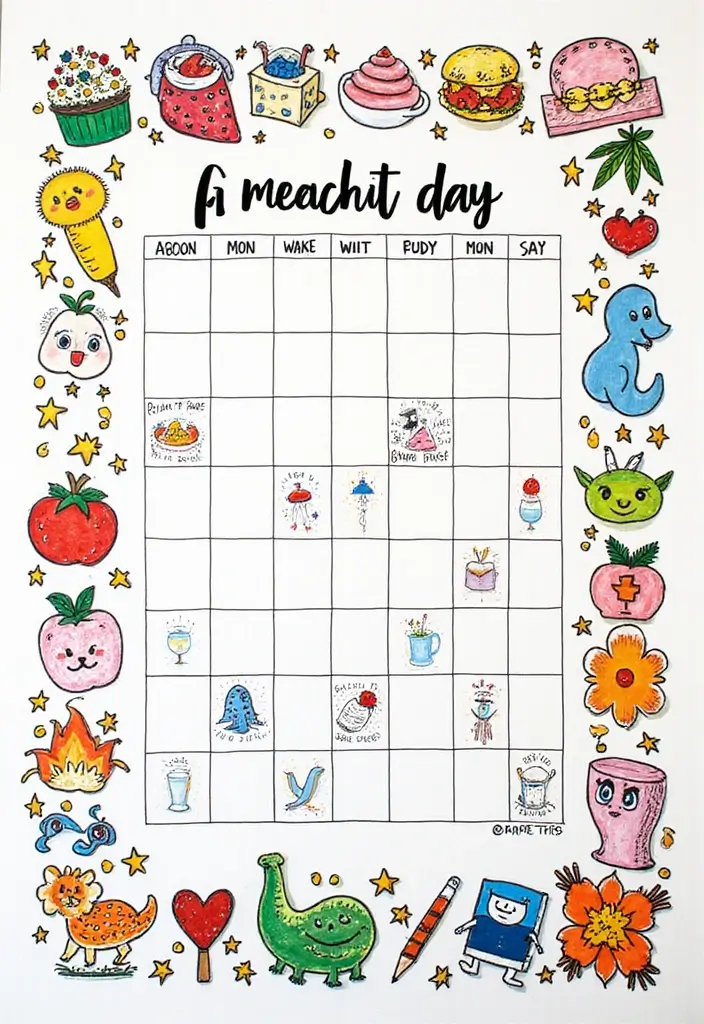 26 Whiteboard Decoration Ideas That Make Notes Fun and Colorful - 6. Themed Monthly Calendar
