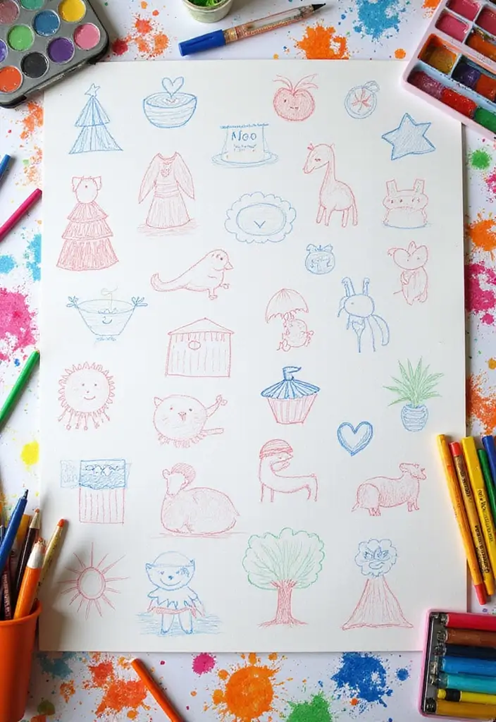 26 Whiteboard Decoration Ideas That Make Notes Fun and Colorful - 9. Themed Drawing Challenges