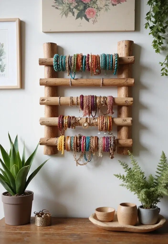 27 Bangle Decoration Ideas At Home That Make Jewelry Pop and Stylish - 1. Wall-Mounted Bangle Holder