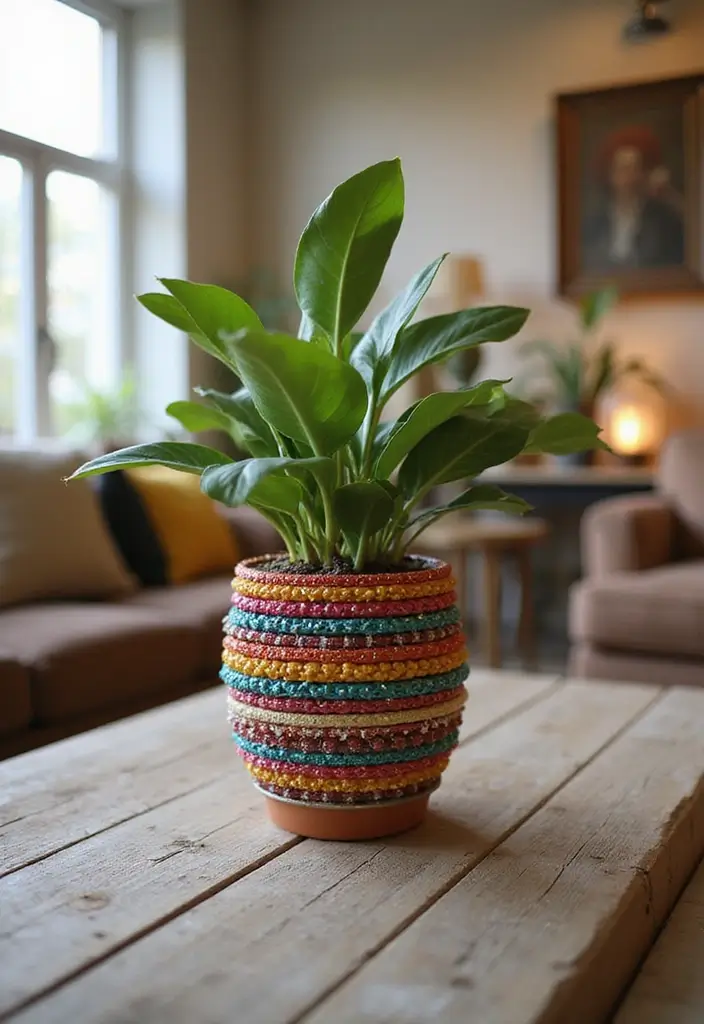 27 Bangle Decoration Ideas At Home That Make Jewelry Pop and Stylish - 22. Flower Pot Display