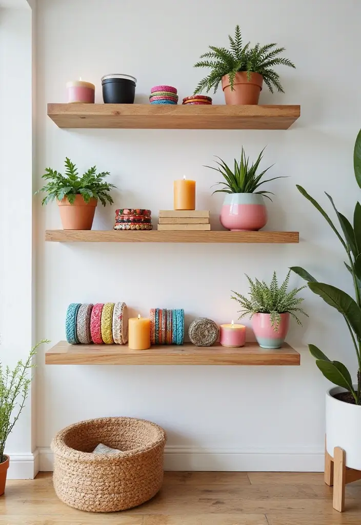 27 Bangle Decoration Ideas At Home That Make Jewelry Pop and Stylish - 9. Chic Floating Shelves
