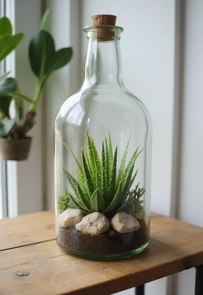27 Bottle Craft Ideas That Upcycle Bottles Into Beautiful Projects 100 27 Bottle Craft Ideas That Upcycle Bottles Into Beautiful Projects - 18. Glass Bottle Terrariums