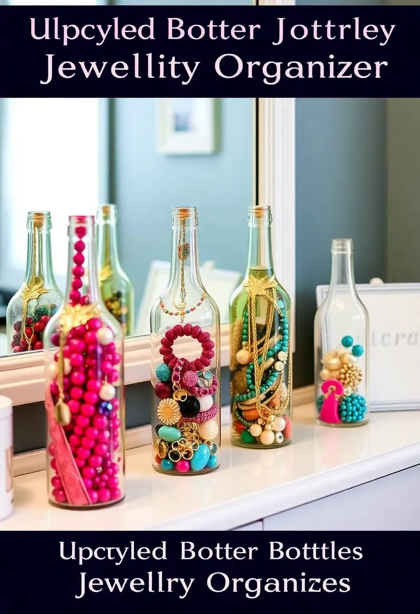 27 Bottle Craft Ideas That Upcycle Bottles Into Beautiful Projects 114 27 Bottle Craft Ideas That Upcycle Bottles Into Beautiful Projects - 20. Bottle Jewelry Organizers
