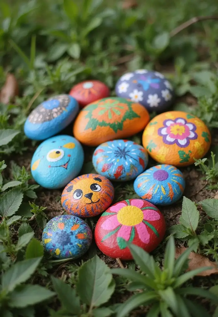 27 Camp Craft Ideas That Keep Kids Entertained Outdoors - 1. Painted Rocks
