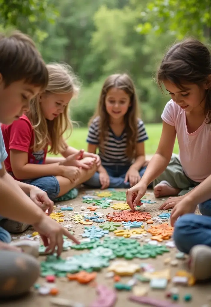 27 Camp Craft Ideas That Keep Kids Entertained Outdoors - 27. DIY Nature Inspired Mosaics