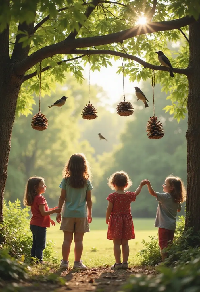27 Camp Craft Ideas That Keep Kids Entertained Outdoors - 3. DIY Bird Feeders