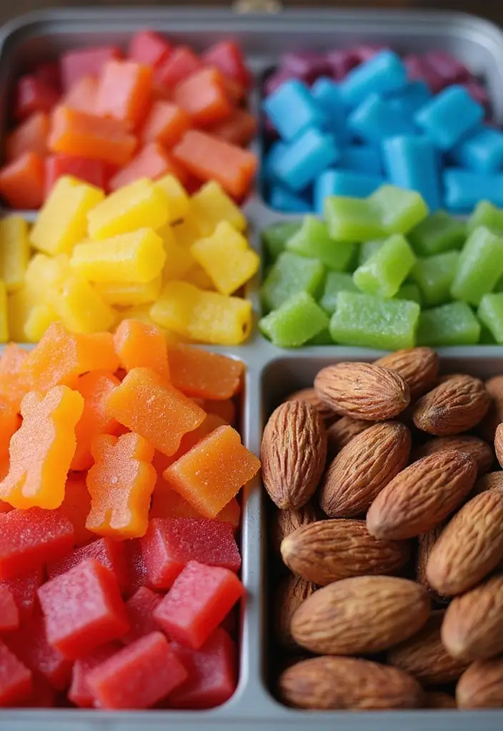 27 Candy Tackle Box Ideas That Make Treats Fun and Organized - 1. Rainbow Candy Wonderland