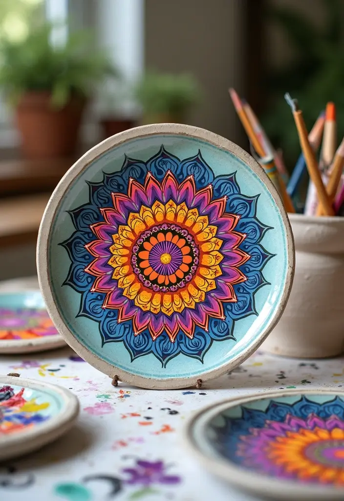 27 Charger Painting Ideas That Add Fun Style and Creativity - 16. Marvelous Mandalas