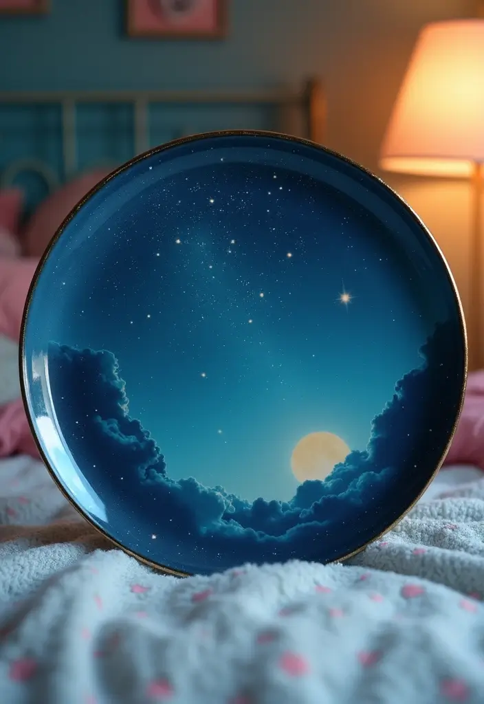 27 Charger Painting Ideas That Add Fun Style and Creativity - 24. Starry Night