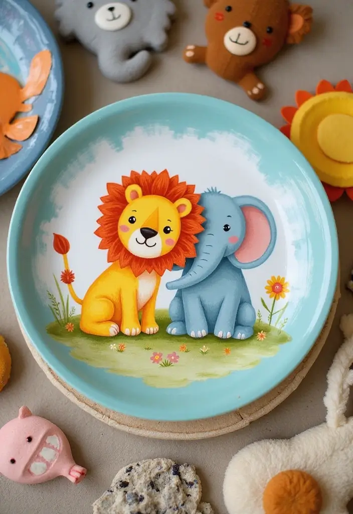 27 Charger Painting Ideas That Add Fun Style and Creativity - 3. Whimsical Animals