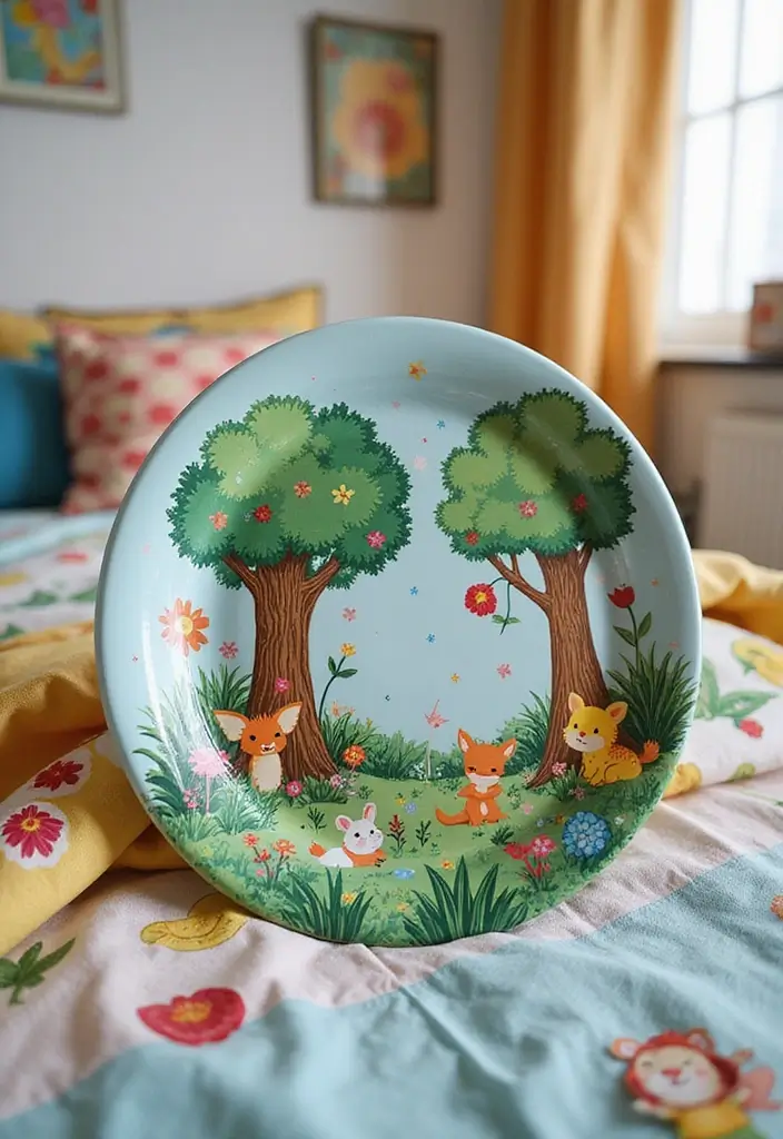 27 Charger Painting Ideas That Add Fun Style and Creativity - 7. Fairytale Forest